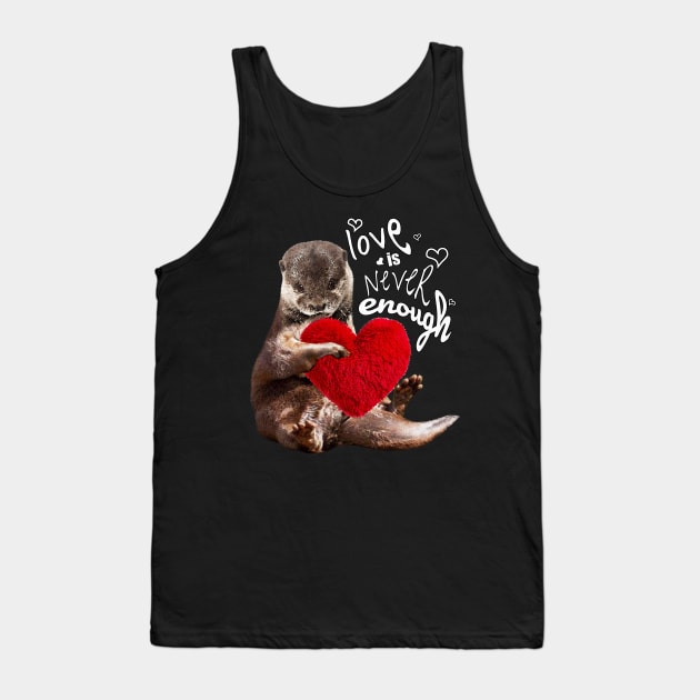 Otter and soft red heard Tank Top by Collagedream